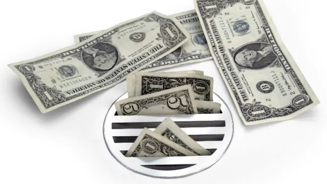 cash going down drain